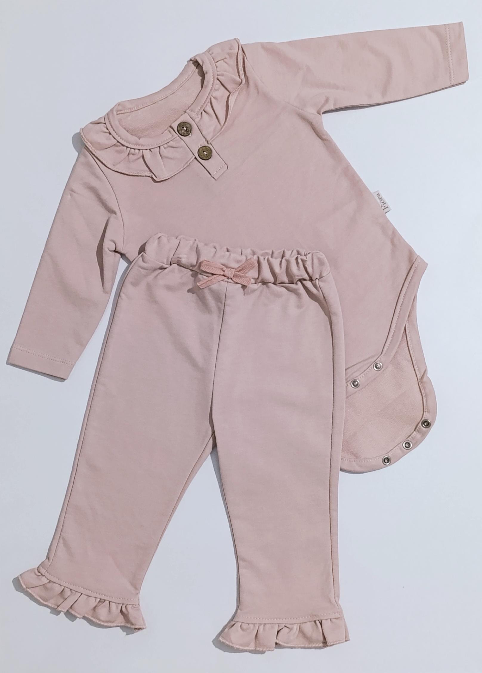 Kız Bebek 2 İplik Pembe Takım