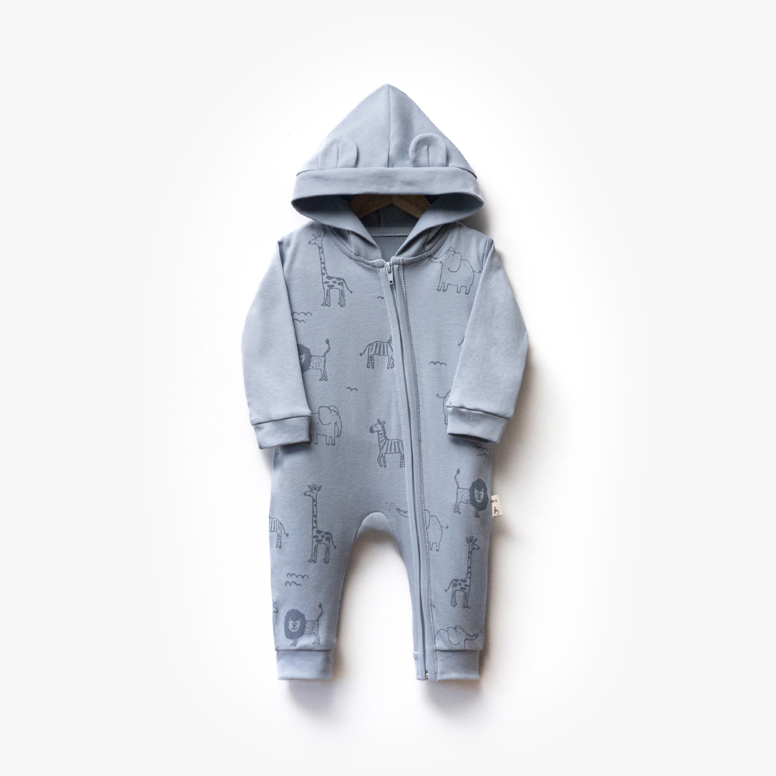 Erkek Bebek Mavi Penye Tulum