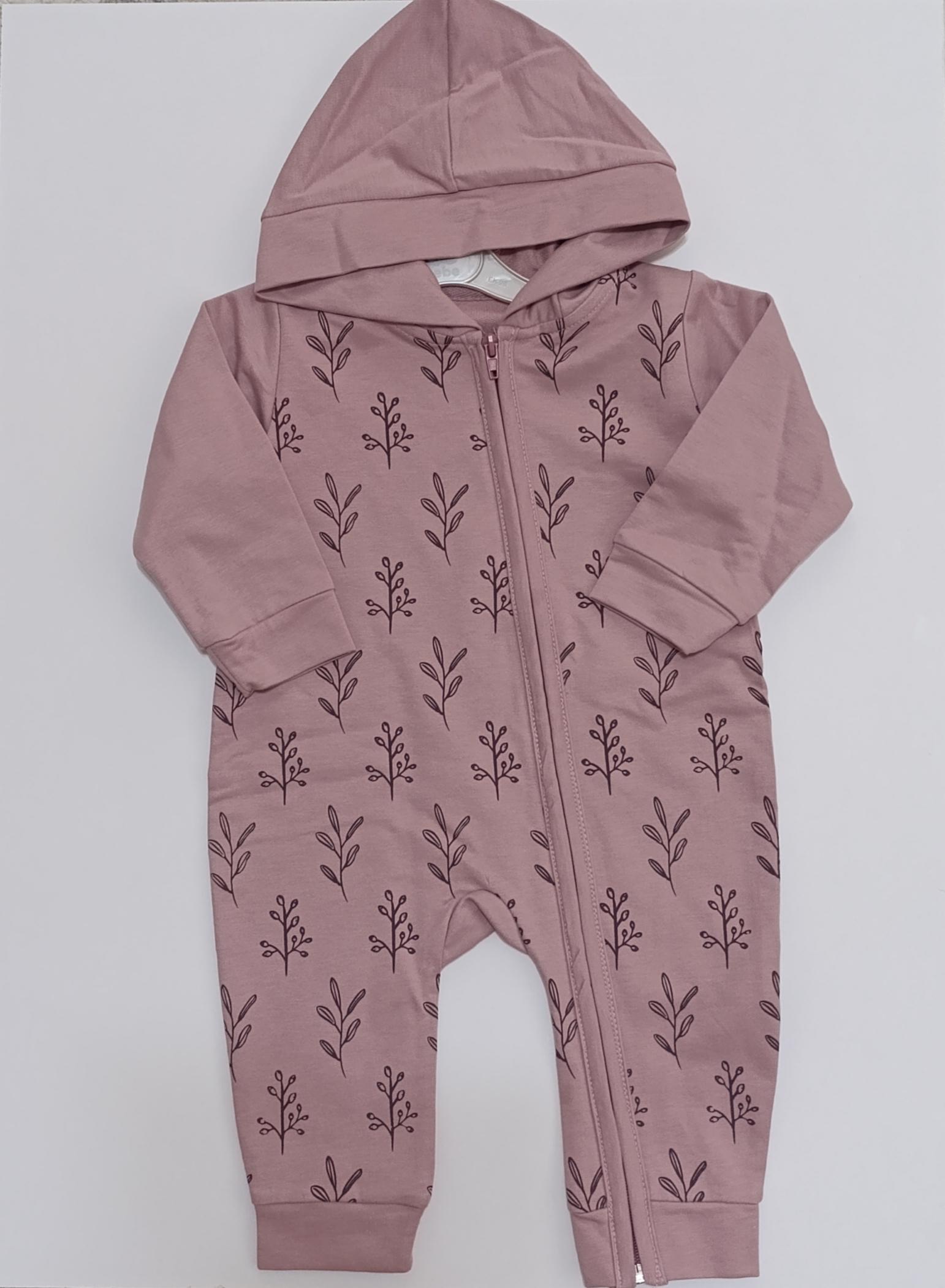 Kız Bebek Mürdüm Penye Tulum