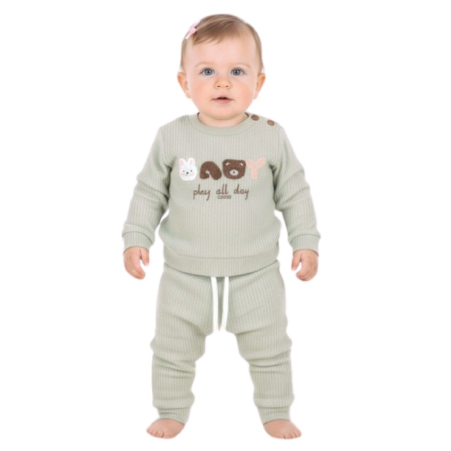 Unisex Bebek yeşil Polar Takım