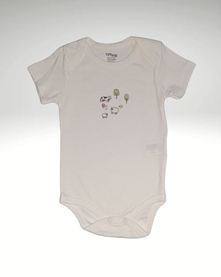 3’lü Pamuklu Kısa Kollu Bebek Body Seti