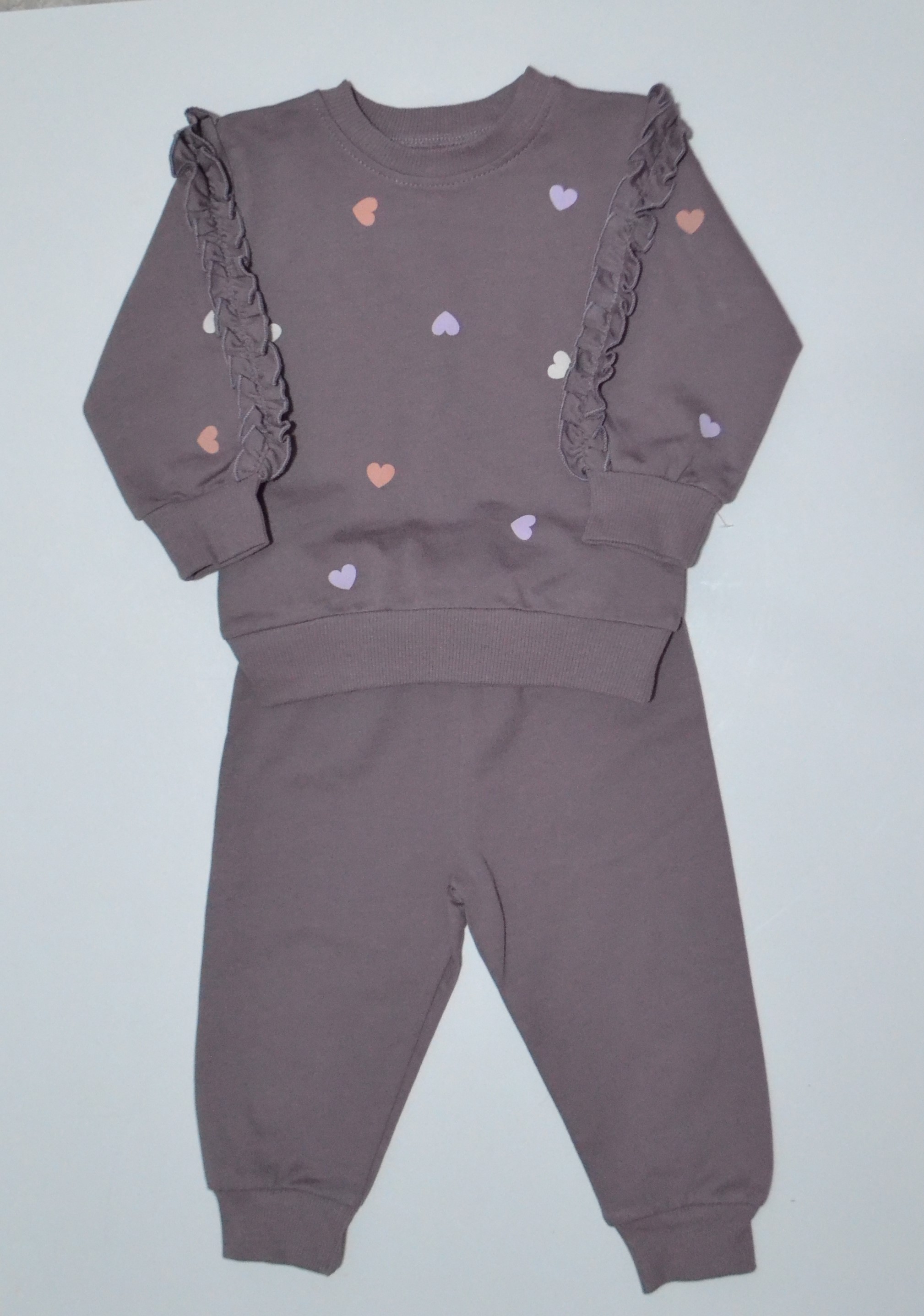 Kalpli Fırfır Detaylı Kız Bebek İkili Takım