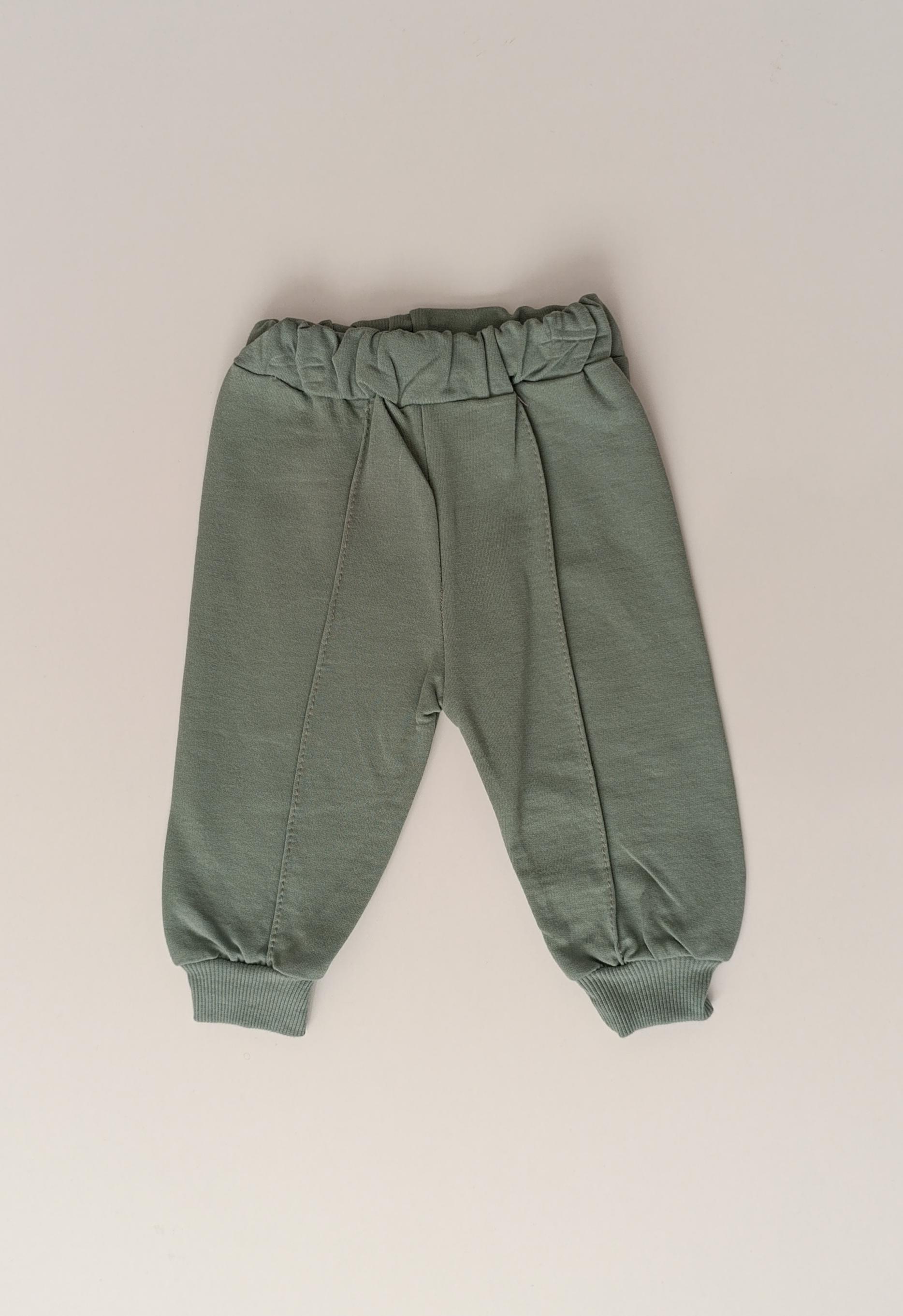 Erkek Bebek Alt Üst Takım %100 Pamuk – Düğmeli Çizgili Sweatshirt Pantolon