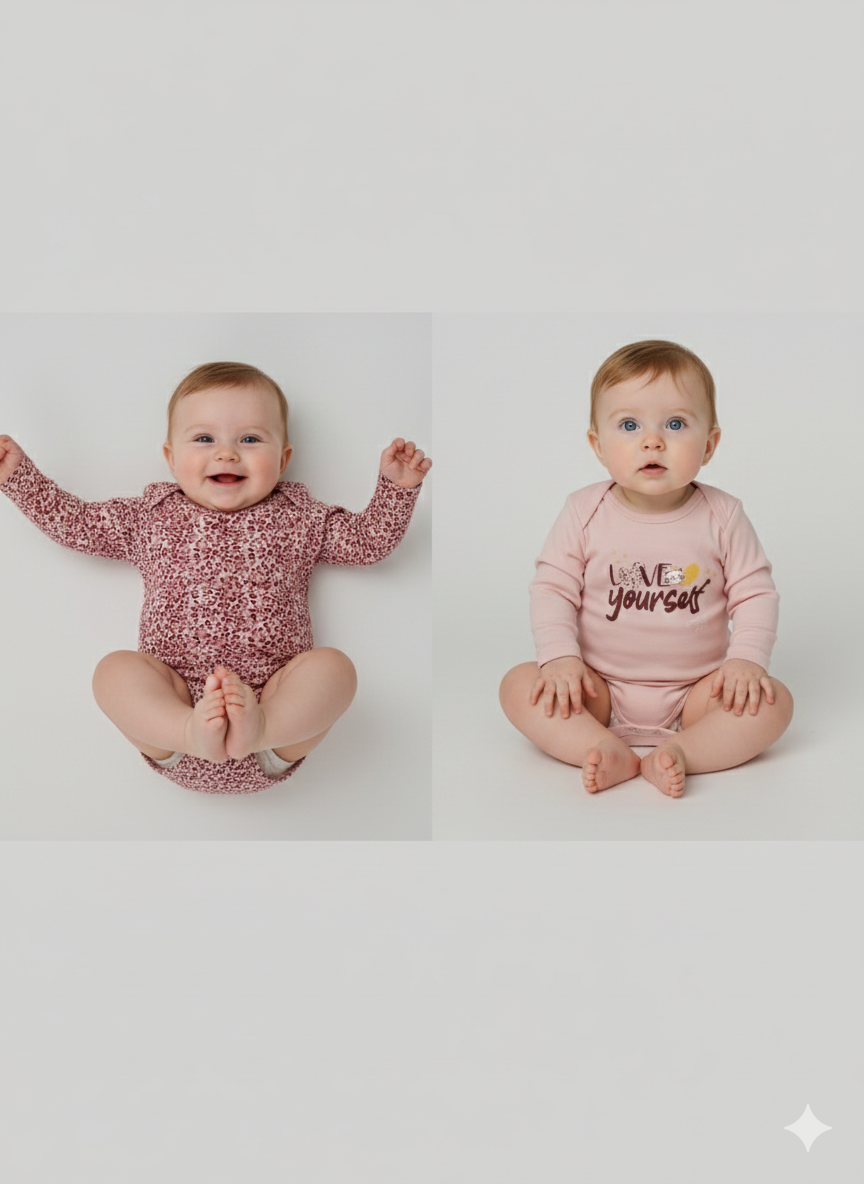 2'Lİ PEMBE RENK LEOPAR KEDİ DESEN KIZ BEBEK ZIBIN