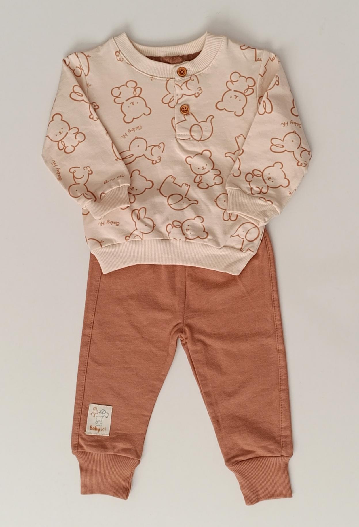 Sevimli Hayvanlar İkili Kahverengi  Erkek Takım