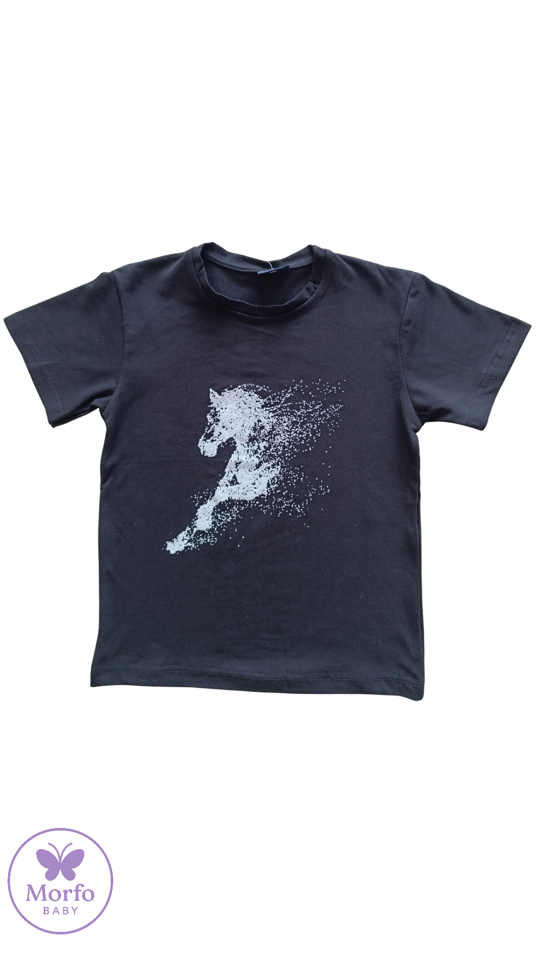 Stoper Erkek Çocuk At Baskılı Siyah Kısa Kollu T-shirt