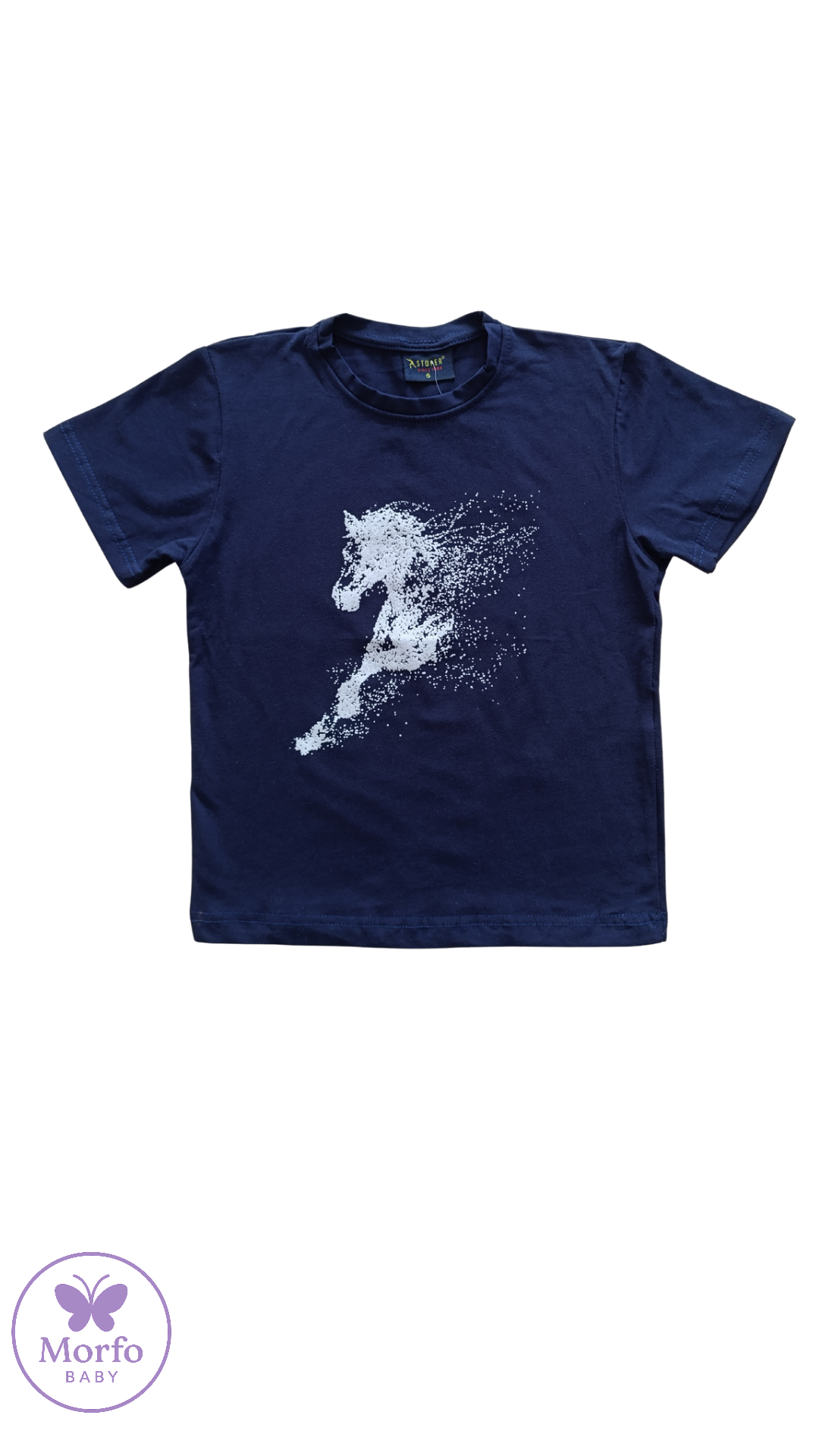 Stoper Erkek Çocuk At Baskılı Lacivert Kısa Kollu T-shirt