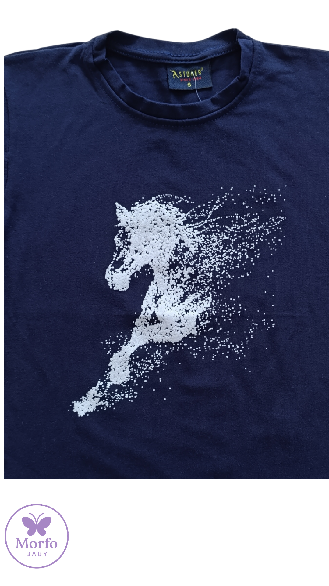 Stoper Erkek Çocuk At Baskılı Lacivert Kısa Kollu T-shirt
